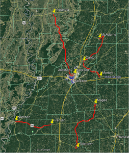 Map of C Spire and Entergy fiber installation