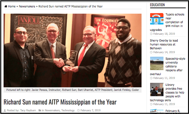 You are currently viewing MBJ: Richard Sun Named “Mississippian of the Year” By AITP